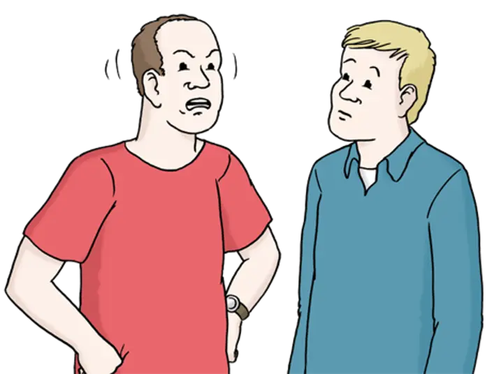 Die Illustration zeigt zwei Menschen die sich streiten.